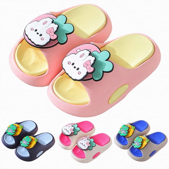 YDFCWXW Cloud Slides for Kids Shower Slippers Boys Girls Bathroom Pool Sandals Comfy Thick Sole Summer Non Slip Beach (Red, 4.5-5 Years)