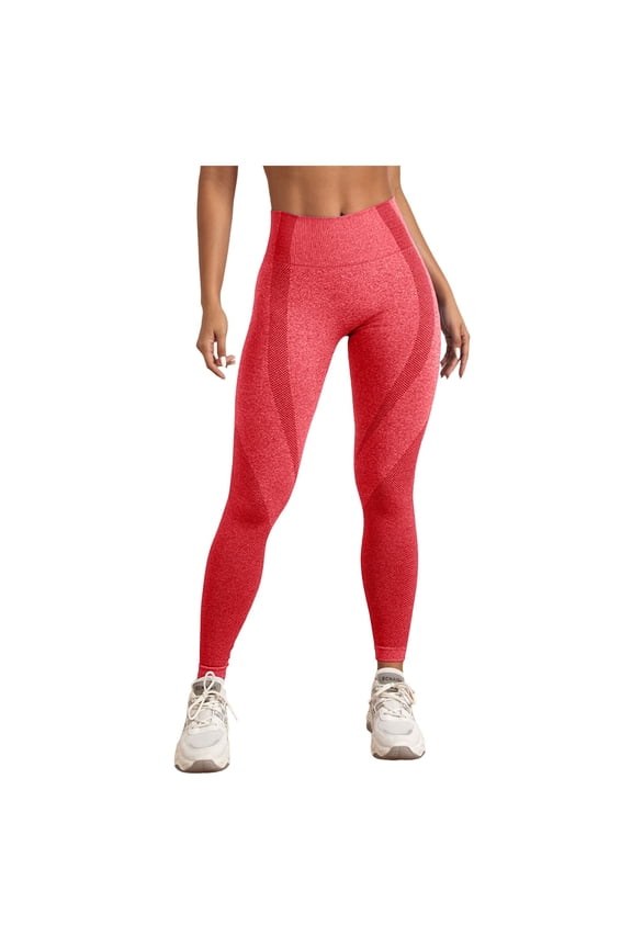 Compression Leggings for Women Running Legging Butt Lifting Gym Tummy Control Yoga Pants (Watermelon Red, M)