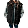 thumbnail image 1 of YDFCWXW Cropped Puffer Vest Women Lightweight Quilted Stand Collar Sleeveless Jackets Fall Winter 2025 Button Zip Up Coat Black, L, 1 of 3