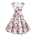 thumbnail image 1 of YDFCWXW Dresses for Women Halloween Graphic Retro V Neck A Line Party Dresses (Pink, XXL), 1 of 8