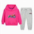 thumbnail image 1 of YDFCWXW Fleece Pullover Hoodie and Pants Outfit Set Toddler to Little Kid 2-12 Years (Hot Pink, 5-6 Years), 1 of 5