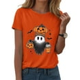thumbnail image 1 of YDFCWXW Funny Halloween Shirts for Women Vintage Short Sleeve Crew Neck Holiday Party T Shirt 2025 Fall Witch Pumpkin Tops Orange, 3XL, 1 of 5