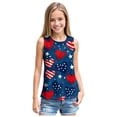 thumbnail image 1 of YDFCWXW Girls 4th of July Tank Tops Red White and Blue Shirt Toddler Girl American Flag Patriotic Outfit 5-14 Years (Dark Blue, L), 1 of 6