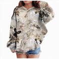 thumbnail image 1 of YDFCWXW Girls Camo Hoodie Women Kids Boys Sweatshirts Maple Print Pullover with Pockets Unisex Outdoor Adventure Hooded Top for Back to School (Grey, 9-10 Years), 1 of 7