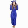 thumbnail image 1 of YDFCWXW Girls Fleece Zip Up Jumpsuits Kids Hooded Rompers Fuzzy, Animal Onesie Winter Warm Zipper Playsuit Jumper (Blue, 6-7 Years), 1 of 4