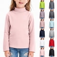 thumbnail image 1 of YDFCWXW Girls' Long Sleeve Turtleneck T-Shirt Kids Basic High Neck Casual Trendy Soft Base Layer Tee Tops (Green, 9-10 Years), 1 of 6