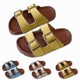 thumbnail image 1 of YDFCWXW Girls Sandals Summer Boys Slip On Cork Slippers Beach Comfortable Soft Sole Thick Sole Beach Casual Slippers (Yellow, 6-7 Years), 1 of 9