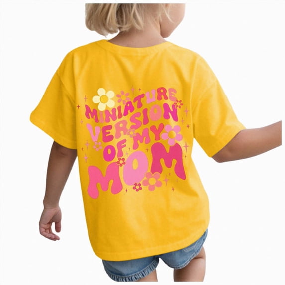 YDFCWXW Girls Short Sleeve Letter Graphic Tees Summer Casual Tops (Yellow, 13-14 Years)