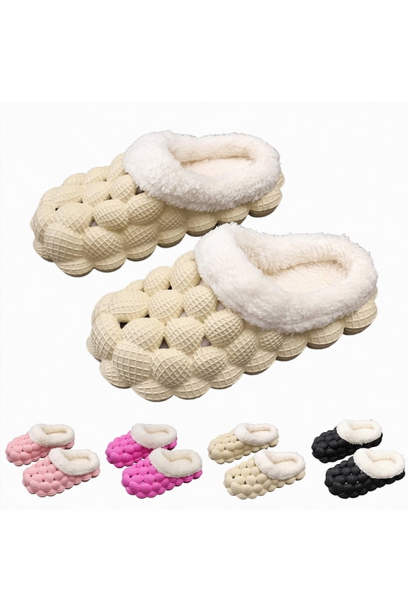 Girls Slippers Bubble Slides with Fur,funny slippers for Boys Non-slip Massage Soft Slippers Shoes Indoor Outdoor (Pink, 11-11.5 Years)