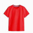 thumbnail image 1 of YDFCWXW Girls Summer Crewneck T Shirts | Kids, Casual, Short Sleeve, Loose Basic Tee Tops (Red, 8-9 Years), 1 of 4