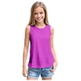 thumbnail image 1 of YDFCWXW Girls Tank Tops Flowy Loose Fit Sleeveless Shirts Basic Casual Summer Tunic Tops (Purple, L), 1 of 4