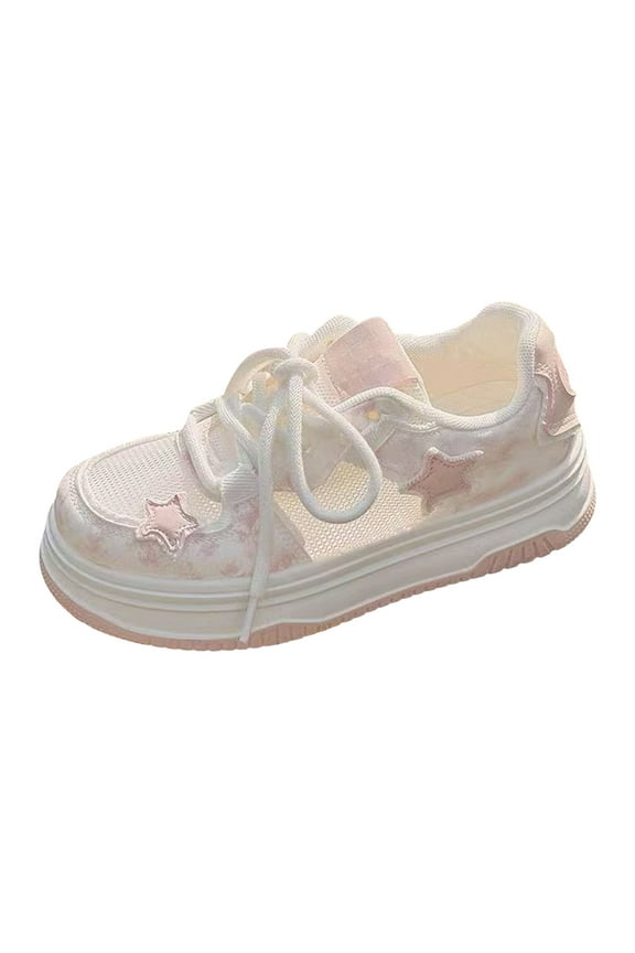 Girls Y2K Cute Shoes Walking Sneakers Fashion Platform Casual Shoes for Everyday Wear (Pink, 3)