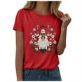 thumbnail image 1 of YDFCWXW Halloween Costumes for Women Funny Pumpkin Ghost Printed Cute T Shirts Graphic Tops Fall Tee Fashion Gift (Red, XL), 1 of 8