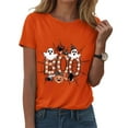 thumbnail image 1 of YDFCWXW Halloween Shirts for Women Pumpkin Face Bats Ghost Crewneck Short Sleeve Tee Shirt 2025 Funny Tops Cute Tshirts Orange, M, 1 of 5