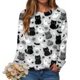 thumbnail image 1 of YDFCWXW Halloween Sweatshirt Women Ghost Shirts Funny Pumpkin Graphic Shirt Spooky Season Crewneck Pullover Long Sleeve Tops 2025 Light Gray, XXL, 1 of 4