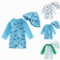 thumbnail image 1 of YDFCWXW Infant Baby Girl Swimsuit Toddler Girl Rash Guard Baby One Piece Zipper Swimwear Sunsuit Bathing Suit Beachwear (Green, 3-6 Months), 1 of 7