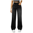 thumbnail image 1 of YDFCWXW Jeans for Woman High Waisted Baggy Boyfriend Jean Stretchy Wide Leg Denim Pants Lightweight Fashion Y2K Clothes (Grey, S）, 1 of 5