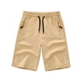 thumbnail image 1 of YDFCWXW Kid Youth Boys' Pull On Casual Pockets Shorts (Khaki, 6-7 Years), 1 of 3