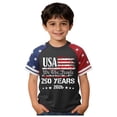 thumbnail image 1 of YDFCWXW Kids American Boys Girls 250th Anniversary USA 4th of July T- USA Short Sleeve Tees Tops (Grey, 12-13 Years), 1 of 3