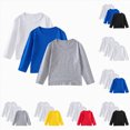 thumbnail image 1 of YDFCWXW Kids Cotton Plain T-Shirt Lightweight T Shirt Long Sleeve Boys Girls Tee Tops Shirts (Black, 3-4 Years), 1 of 9
