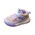 thumbnail image 1 of YDFCWXW Kids Hiking Boots Waterproof Girls Hiking Boots Durable TPR Traction Outsole Girls Hiking Shoes Anti-Skid Athletic Hook and Loop Closure Kids Hiking Shoes for Outdoor (Purple, 3), 1 of 9