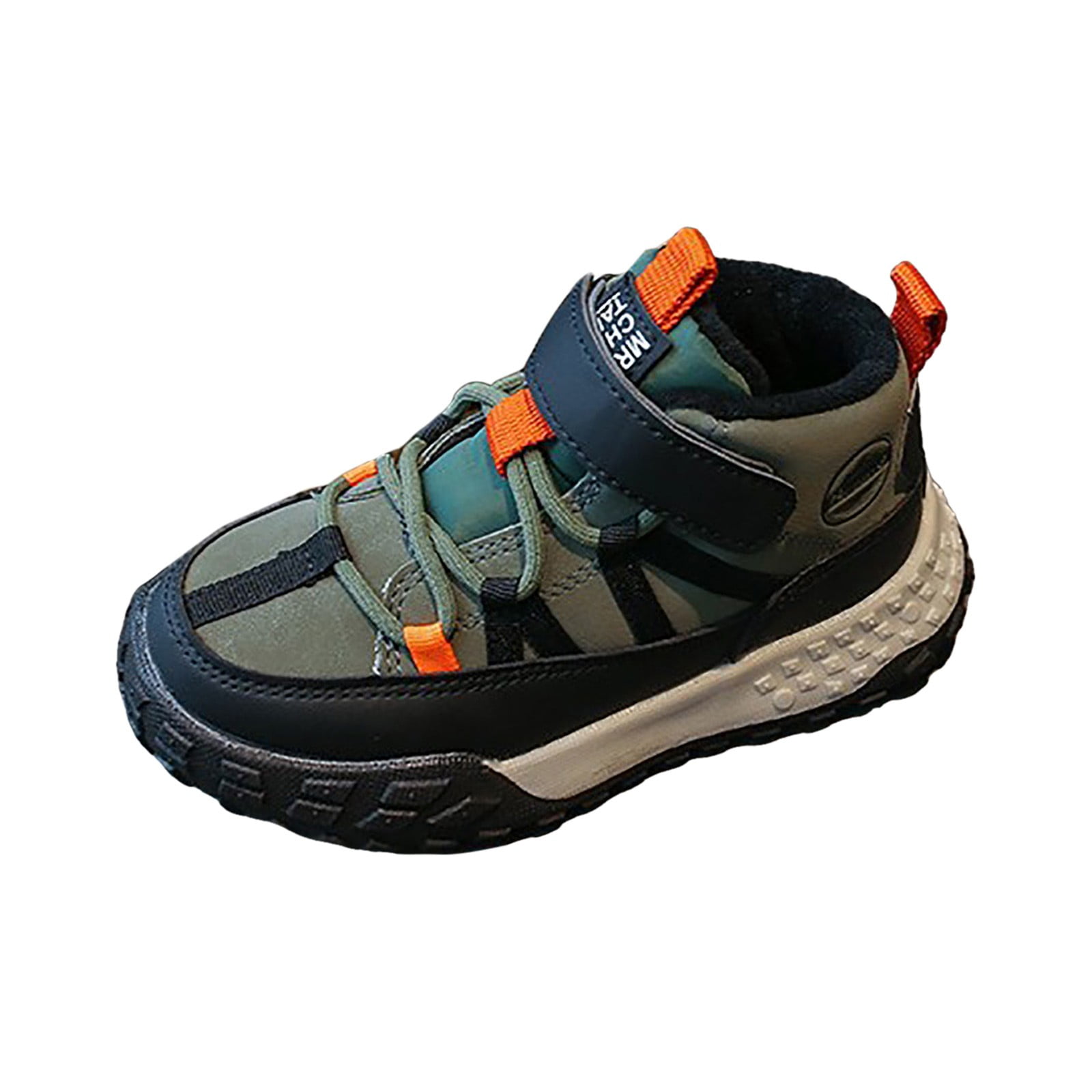 YDFCWXW Kids Hiking Boots Waterproof Girls Hiking Boots Durable TPR Traction Outsole Girls Hiking Shoes Anti-Skid Athletic Hook and Loop Closure Kids Hiking Shoes for Outdoor (Black, 1.5)