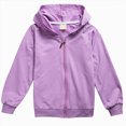 thumbnail image 1 of YDFCWXW Kids Hoodies and Sweatshirts Color Block Long Sleeve Zipper Coat Autumn Winter Cozy Fleece Hooded Jacket for Active Play (Purple, 120), 1 of 8