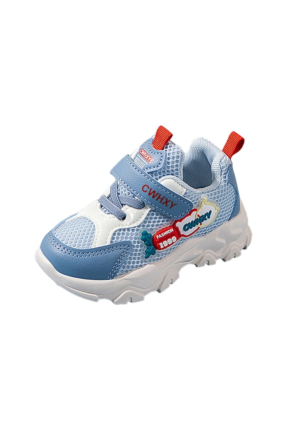 Kids Running Shoes Boys Breathable Sneakers Non Slip Girls Lightweight Soft Sole Athletic Walking Shoes (Blue, 9)