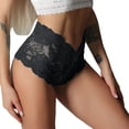 thumbnail image 1 of YDFCWXW Lace Panties for Women, High Waisted Sexy Underwear Plus Size Soft Stretch Full Coverage Panties Black, XL, 1 of 5