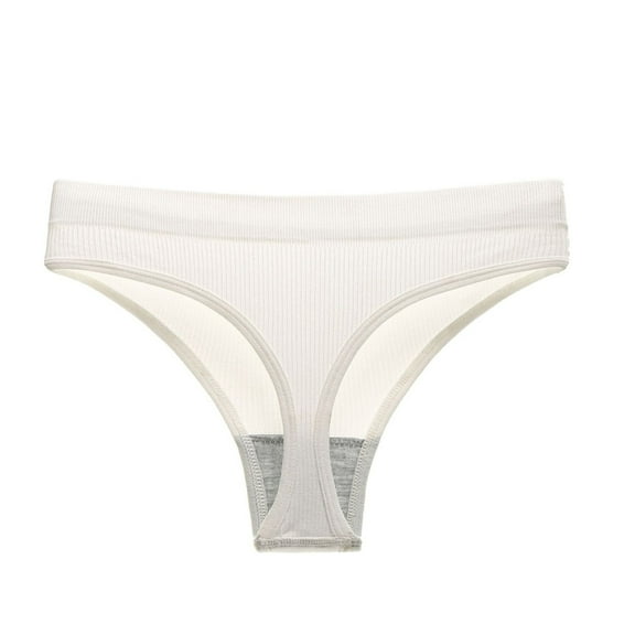 YDFCWXW Mid Rise Seamless Underwear for Women Soft Stretch Briefs Solid Invisible Panties White, S