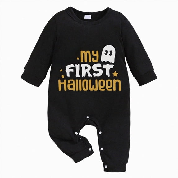 YDFCWXW My First Baby Boy Boy Romper Letter Embroidery Stripe Long Sleeve Footed Jumpsuit With Hat Boy Clothes Set (Yellow, 0-3 Months)