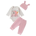 thumbnail image 1 of YDFCWXW Newborn Baby Boy Girl Easter Day Clothes Set Long Sleeve Rabbit Romper Long Pants Hat My First Easter Outfits (Red, 6-12 Months), 1 of 9