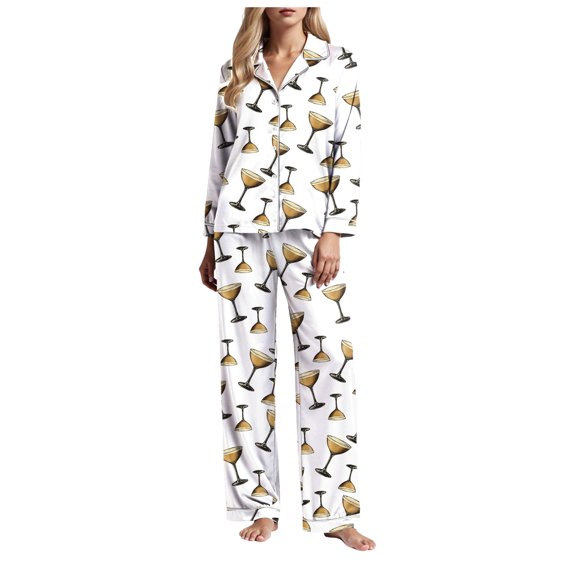 YDFCWXW Pajamas for Women Fall - Cute 2 Piece Fleece Warm Fuzzy Cozy Soft Pajama Sets Gold, XXL