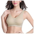thumbnail image 1 of YDFCWXW Plus Size Sports Bras for Women High Support Breathable Push Up Seamless Comfortable Bras Yoga Bras (Beige, XXL), 1 of 4