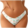 thumbnail image 1 of YDFCWXW Seamless Underwear for Women Thongs Ladies Thong No Line Breathable Comfortable Sexy Panties Green, XL, 1 of 3