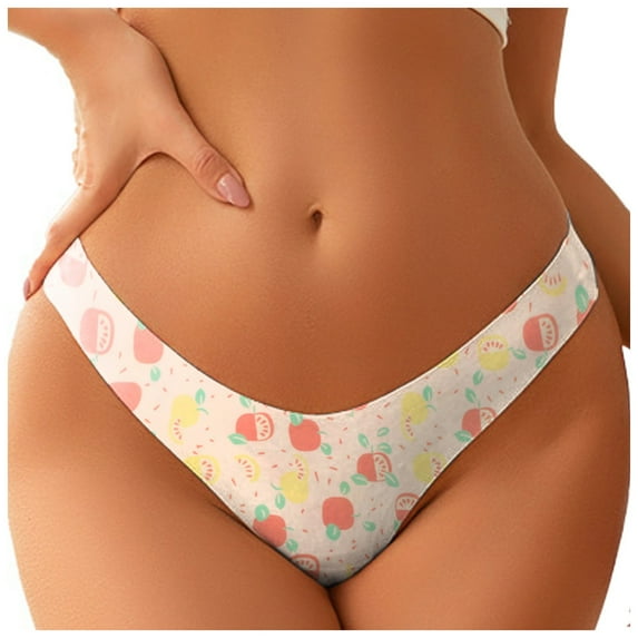 YDFCWXW Seamless Underwear for Women Thongs Ladies Thong No Line Breathable Comfortable Sexy Panties Orange, M