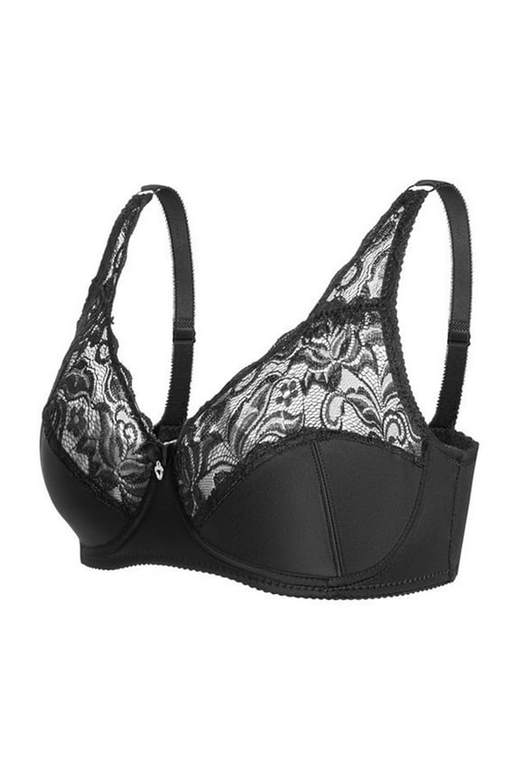 Sexy Bra for Women Lace Bra Underwire Push up Full Coverage Bras Thin Women Underwear (Black, 95C)