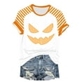 thumbnail image 1 of YDFCWXW Shirts for Women Halloween Pumpkin Graphic Tees Funny Short Sleeve Shirt Casual Autumn Tops Clear, M, 1 of 7