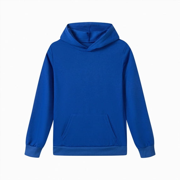 YDFCWXW Soft Solid Hoodie Sweatshirt for Kids Boys and Girls Casual Pullover (Dark Blue, 13-14 Years)