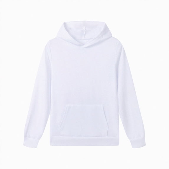 YDFCWXW Soft Solid Hoodie Sweatshirt for Kids Boys and Girls Casual Pullover (White, 9-10 Years)