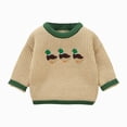 thumbnail image 1 of YDFCWXW Toddler Baby Boy Girl Hunt Outfit, Mallard Duck Knit Sweater Long Sleeve Knitted Sweatshirt, Warm Fall Winter Clothes for Outdoor (Khaki, 4-5 Years), 1 of 8