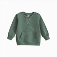 thumbnail image 1 of YDFCWXW Toddler Baby Boy Girl Long Sleeve Crewneck Pullover Sweatshirt Solid Casual Sweater Outfits (Green, 2-3 Years), 1 of 6