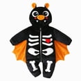thumbnail image 1 of YDFCWXW Toddler Baby Halloween Costume Bat Skeleton Fuzzy Hooded Jumpsuit, Cosplay Party Holiday Outfit (Orange, 3-6 Months), 1 of 9