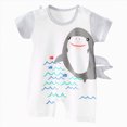 thumbnail image 1 of YDFCWXW Toddler Baby Summer Jumpsuit Casual Animal Print O Neck Button Romper Short Sleeve Boy Girl Clothes (Grey, 0-3 Months), 1 of 6