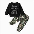 thumbnail image 1 of YDFCWXW Toddler Boy Clothes 2Pcs Long Sleeve Pullover Sweatshirt Camouflage Pants Letter Print Set, 12-18M 18-24M 2T 3T 4T 5T 6T, Boys Winter Outfit Casual Kids Clothing (Black, 2-3 Years), 1 of 6