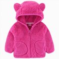 thumbnail image 1 of YDFCWXW Toddler Boys Girls Hooded Fleece Jacket Cute Bear Hoodie Zip Up Teddy Coat Sherpa Winter Warm Outwear With Pocket (Hot Pink, 4-5 Years), 1 of 6