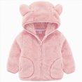 thumbnail image 1 of YDFCWXW Toddler Boys Girls Hooded Fleece Jacket Cute Bear Hoodie Zip Up Teddy Coat Sherpa Winter Warm Outwear With Pocket (Pink, 3-4 Years), 1 of 6