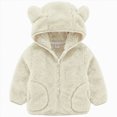 thumbnail image 1 of YDFCWXW Toddler Boys Girls Hooded Fleece Jacket Cute Bear Hoodie Zip Up Teddy Coat Sherpa Winter Warm Outwear With Pocket (White, 2-3 Years), 1 of 6