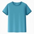 thumbnail image 1 of YDFCWXW Toddler Boys Girls Summer Crewneck Short Sleeve Basic Cotton T-Shirt Tee Top (Sky Blue, 2-3 Years）, 1 of 8