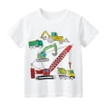 thumbnail image 1 of YDFCWXW Toddler Boys T-Shirt Short Sleeve Shirt Dinosaur Print Cotton Summer Tops Tees Shark Graphic 2-10T (White, 4-5 Years), 1 of 6